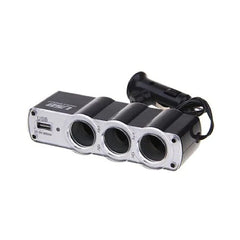 Priza TRIPLA cu 1 x USB si 3 x iesiri auto 12V
